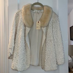 1950s Mink Collared Ribbon Jacket